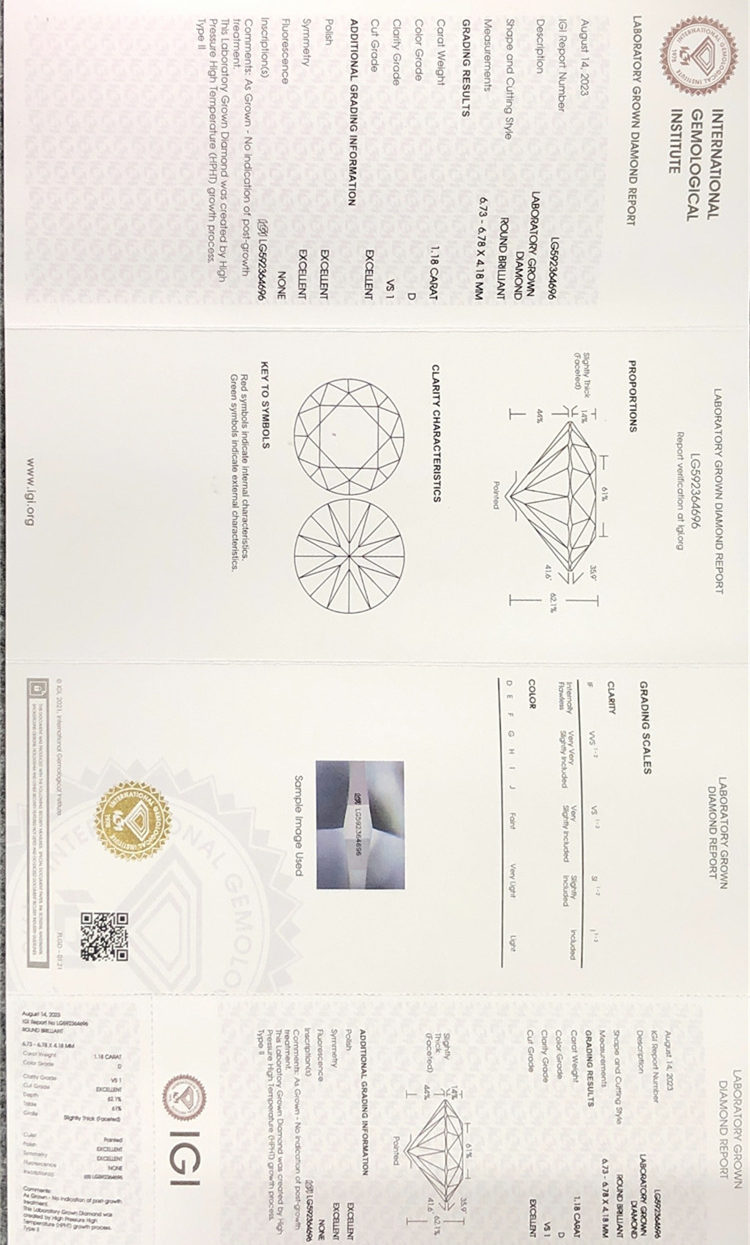 certificado de diamantes soltos hph