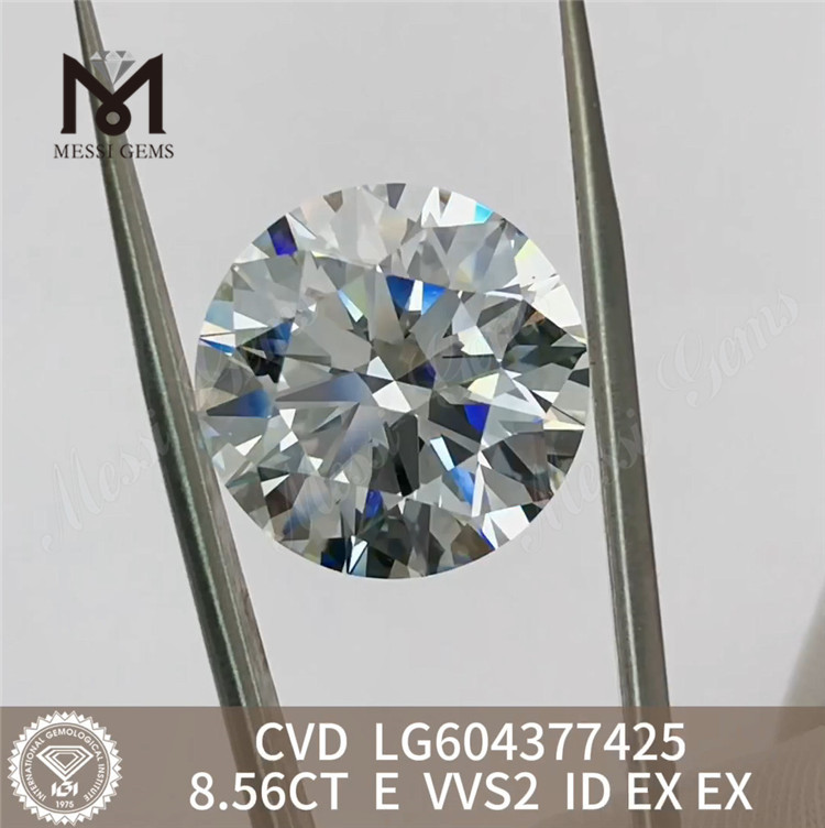 Diamantes certificados 8.56ct E VVS2 Igi Diamante CVD para joias luxuosas LG604377425丨Messigems
