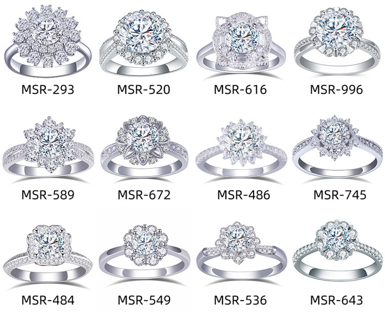 Anéis elegantes estilo Halo de 1 quilate com diamantes criados pelo laboratório IGI
