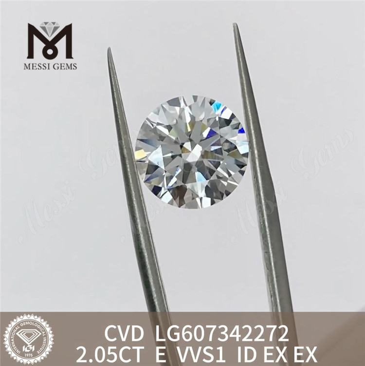 Diamantes classificados IGI de 2,05 quilates E VVS1 CVD Diamond revelando a beleza丨Messigems LG607342272 