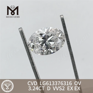 3.24CT OV D VVS2 CVD laboratório feito de diamante preço de atacado LG613376316丨Messigems