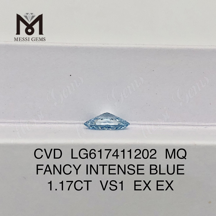 1.17CT VS1 MQ FANCY INTENSE BLUE laboratório de atacado criado diamantes丨Messigems CVD LG617411202