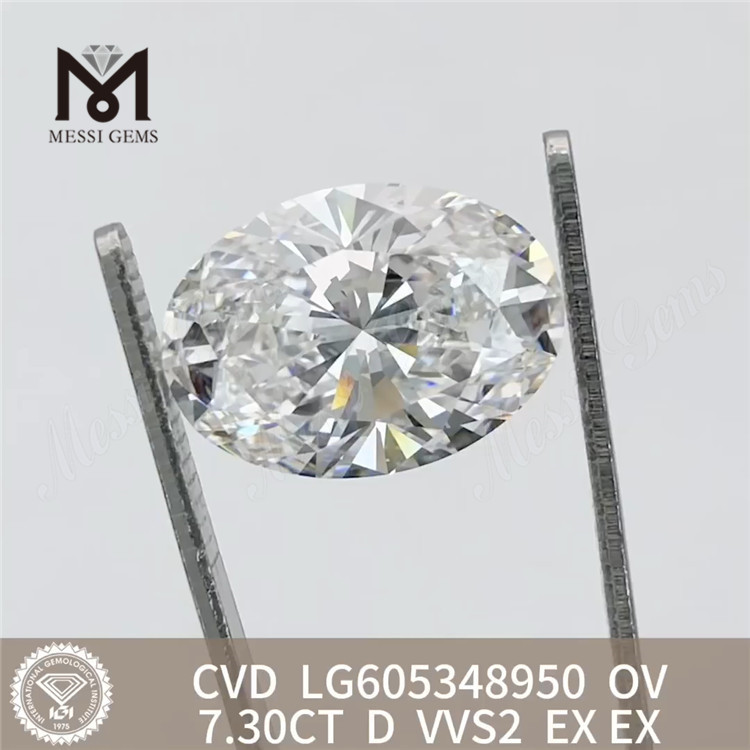 7.30CT Diamond Lab OV VVS2 D cor CVD LG605348950丨Messigems