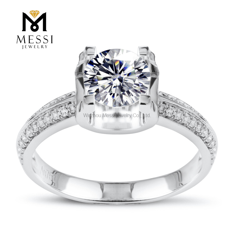 1ct 14k fashon anéis de casamento moissanite anel de ouro para meninas