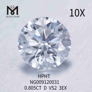 0,805 quilates D/VS2 diamantes feitos 3EX