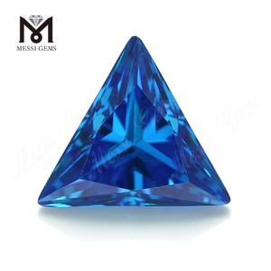 Alta Qualidade Forma Triângulo 12*12mm Topázio Azul CZ Zircônia Cúbica Preço Pedra