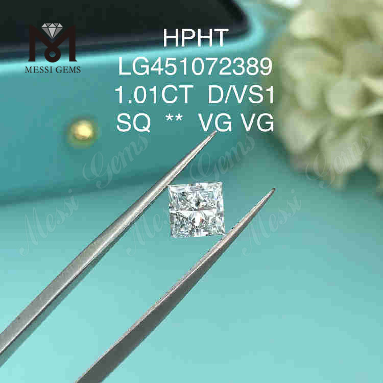 1.01CT D/VS1 Diamantes sintéticos quadrados para venda VG