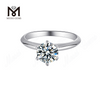 Messi Gems 1 ct moissanite solitário 925 esterlina anel para casamento de noivado