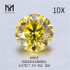 0,575 ct FIY VS2 3EX Diamantes amarelos redondos feitos em laboratório