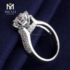 Anéis de diamante moissanite seis garras conjunto anel de joias de ouro branco 18k para homens e mulheres noivado casamento
