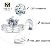 Anel de casamento moissanite 1.5ct anel de casamento moissanite moda anéis de ouro branco para mulheres