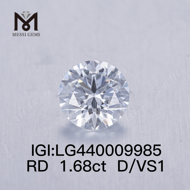 1,68 quilates D IDEAL vs 1 diamantes de laboratório Redondo 