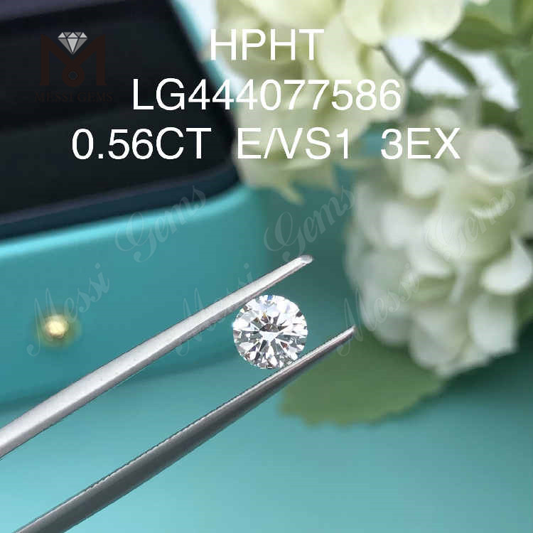 0,56CT D/VS1 RD diamante de laboratório 3EX IGI