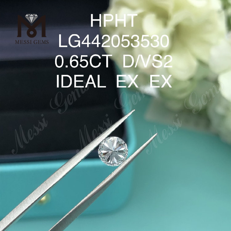 0,65 Quilates D VS2 Diamante Redondo Cultivado em Laboratório IDEAL HPHT Diamante Atacado