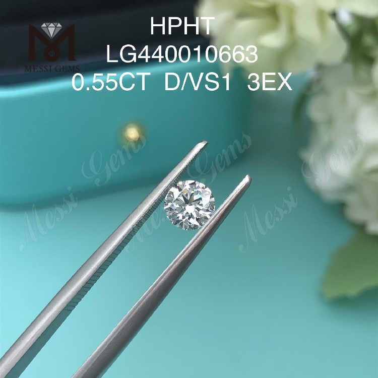 Diamante de laboratório de corte redondo 0,55CT D/VS1 3EX diamante cultivado em laboratório preço de atacado