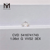 Diamante de laboratório VVS de 1,06 ct rd G cor cvd diamante 3EX pedra preciosa em estoque