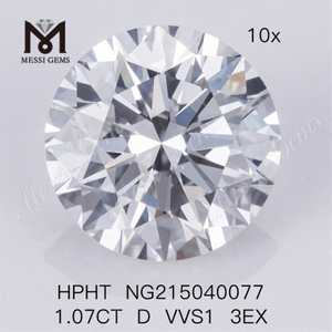 Diamantes de laboratório HPHT 1.07CT D VVS1 3EX RD 