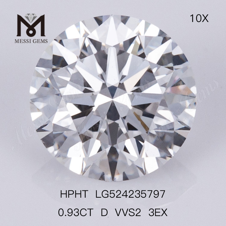 0,93 ct D redonda Pedra preciosa solta VVS2 Diamante sintético 3EX