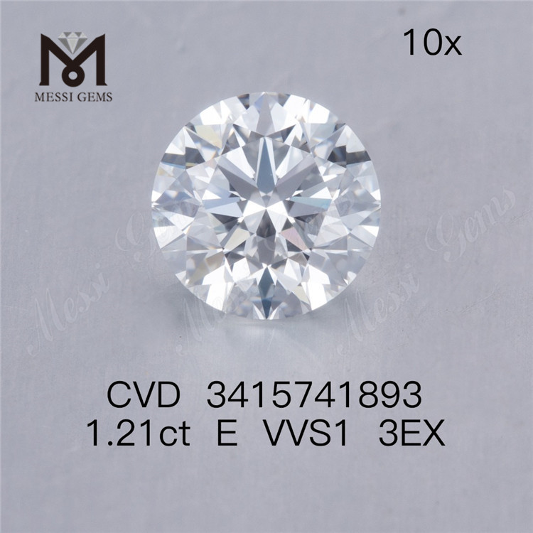 Diamante de laboratório VVS de 1,21 ct preço de fábrica E 3EX diamante cvd à venda