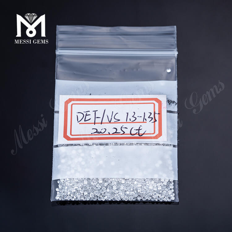 1,25 mm - 3 mm DEF GH Cor VVS VS SI Corpo a corpo Diamante Preço por quilate HPHT CVD Diamante solto cultivado em laboratório