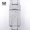 Relógio masculino luxuoso conjunto de mão diamante gelado vvs moissanite
