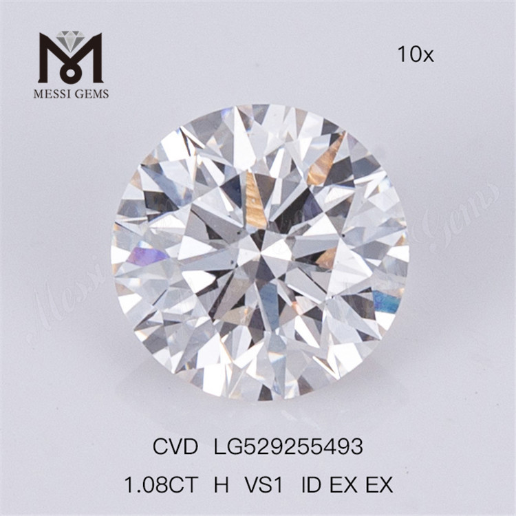 Diamante de laboratório avulso de 1,08 ct H mais vendido redondo Diamante de laboratório avulso de 1 quilate