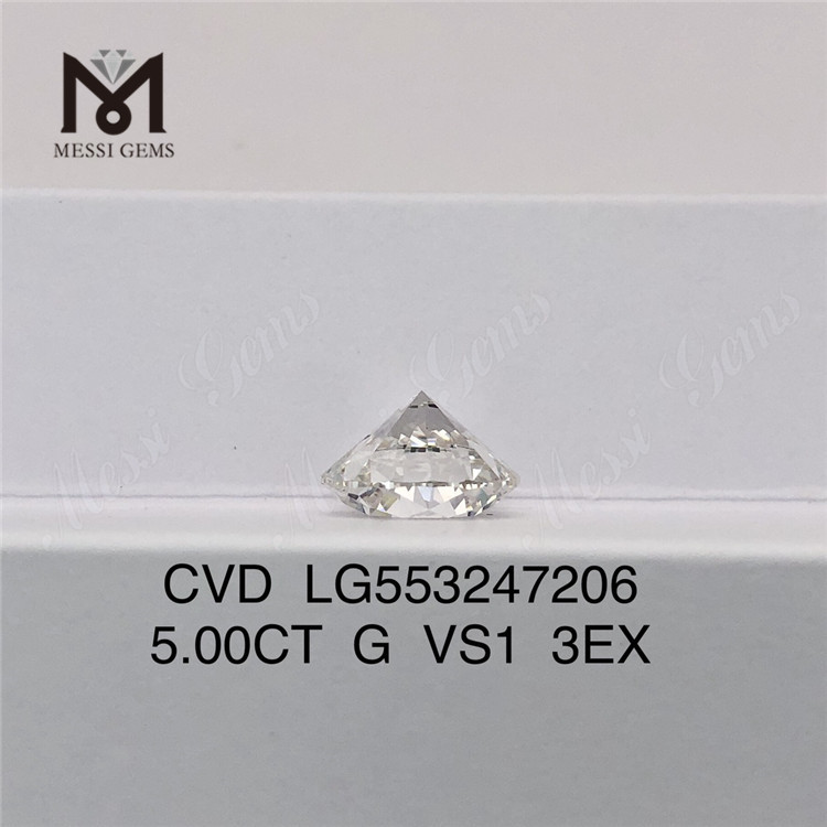 5CT G VS1 3EX diamante cultivado em laboratório cvd 5 quilates diamante criado em laboratório