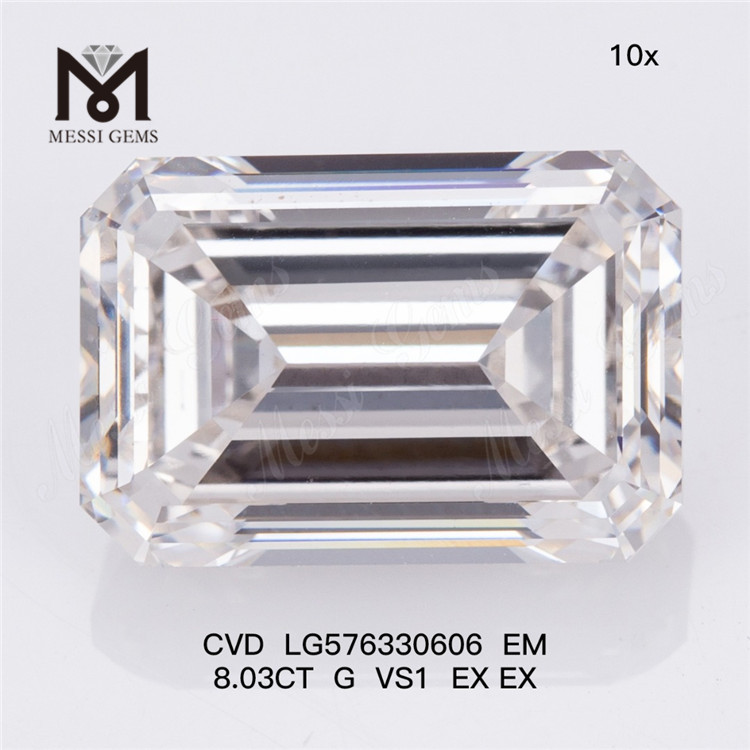 8.03CT G VS1 EX EX EM laboratório criado diamante simulado CVD LG576330606