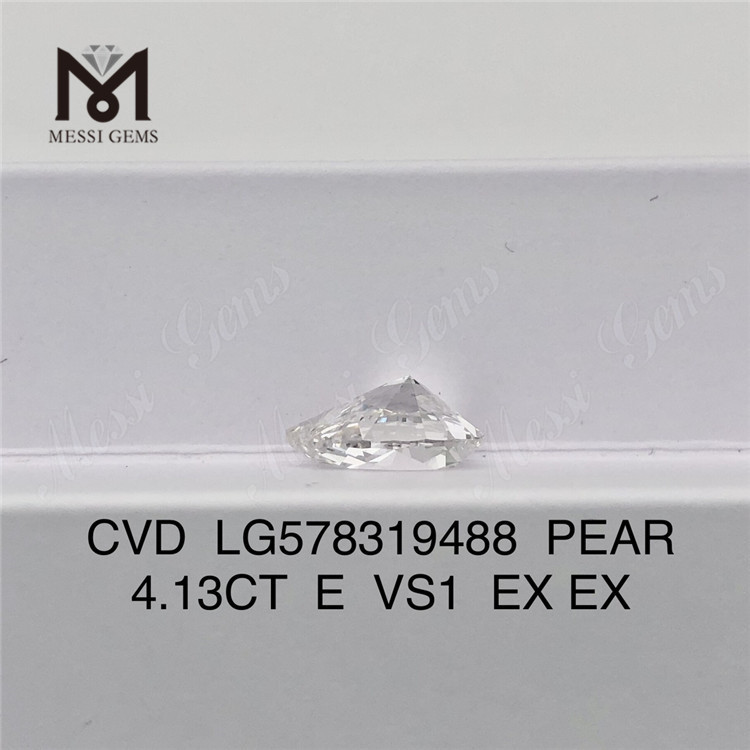 4.13CT E VS1 EX EX diamantes soltos cultivados em laboratório CVD LG578319488 PEAR para venda