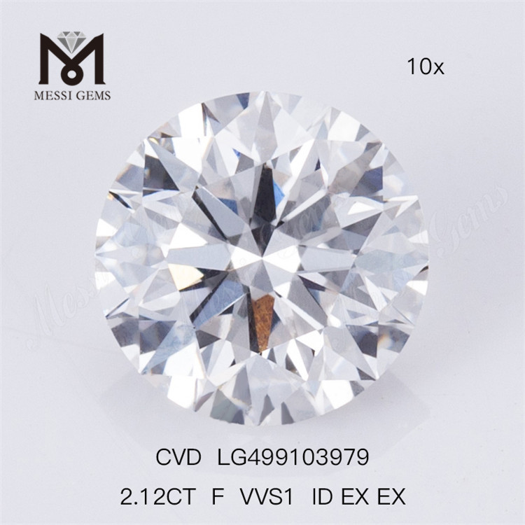 2.12CT F VVS1 ID EX EX Diamante cultivado em laboratório CVD