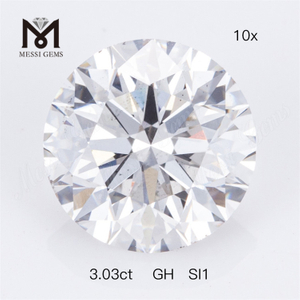 3,03 ct GH SI1 forma redonda solto diamante cultivado em laboratório preço de fábrica 