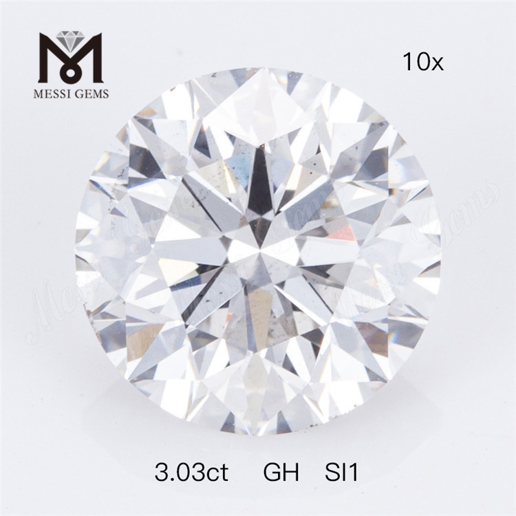 3,03 ct GH SI1 forma redonda solto diamante cultivado em laboratório preço de fábrica 