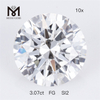 3,07 ct FG SI2 forma redonda solto 3 quilates de diamante cultivado em laboratório preço de fábrica 