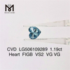 Coração de 1,19 quilates FIGB VS2 VG VG diamantes coloridos sintéticos CVD LG506109289