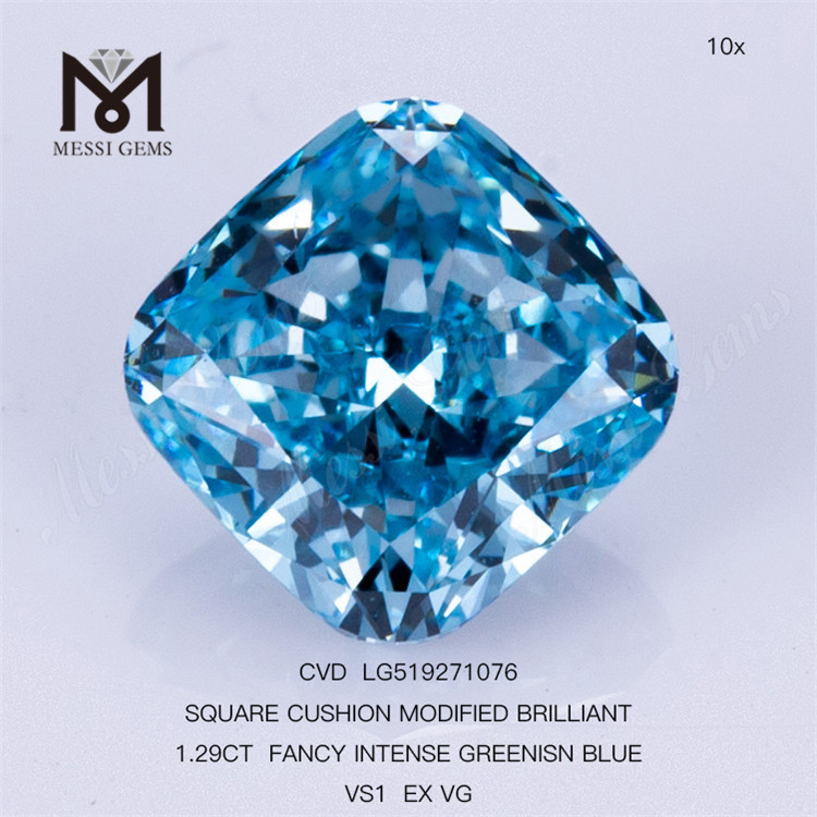 1,29CT FANCY INTENSE GREENISN BLUE VS1 EX VG laboratório diamante CVD LG519271076 