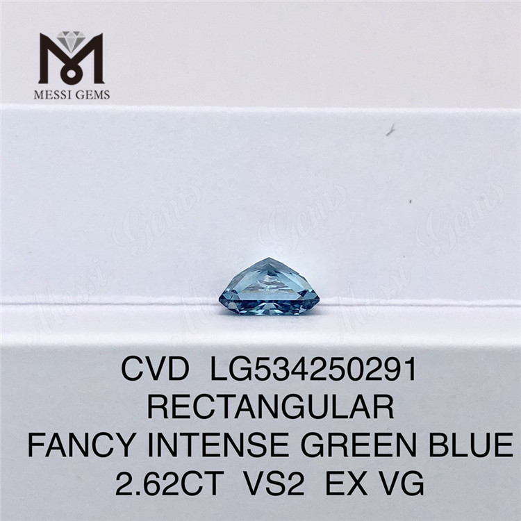 2.62CT VS RETANGULAR Diamantes feitos pelo homem Diamantes azuis CVD preço de fábrica LG534250291