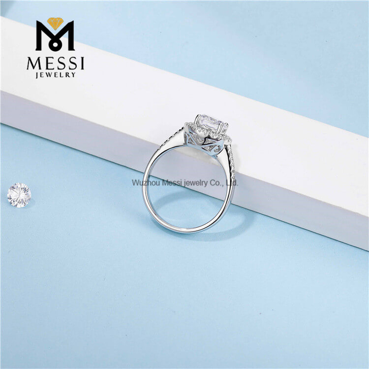 Design de moda banhado a ouro 925 anel de prata esterlina moissanite diamante anel feminino