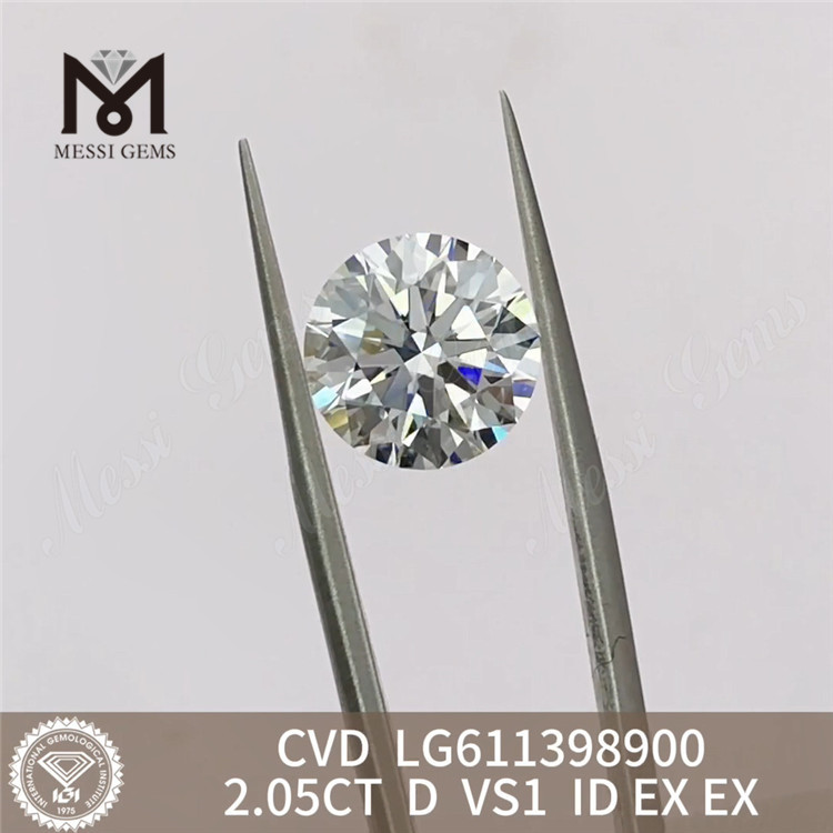 Diamante feito em laboratório de 2 quilates D VS1 ID Brilliance for Designers丨Messigems CVD LG611398900