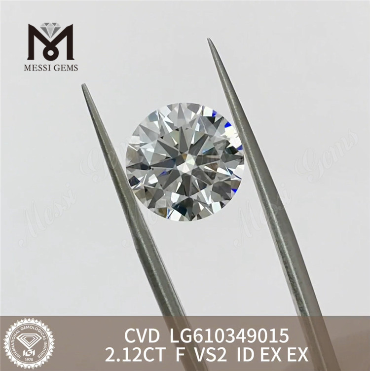 2.12CT F VS2 ID Lab Grown Diamond China Gemas de alta qualidade Direto丨Messigems CVD LG610349015