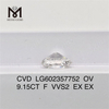 9.15CT F VVS2 EX EX cvd laboratório criou diamantes OV LG602357752