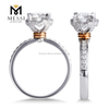 Anel de noivado de ouro branco 18K halo anel de noivado para joias femininas