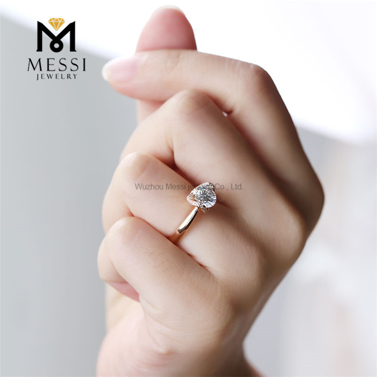 Anel de noivado de ouro 14K com diamantes joias personalizadas ouro moda feminina mais vendido 