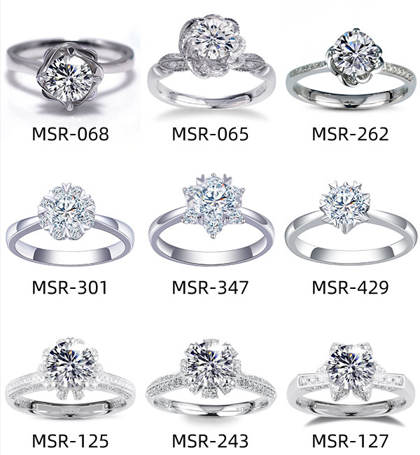 Anel de ouro branco 14K designer de moda anéis de diamante presente joalheria