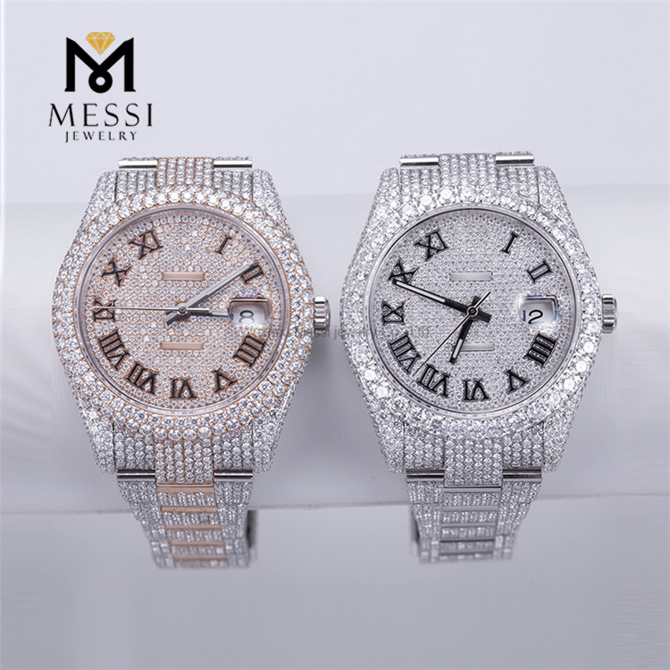 Relógio VVS Moissanite Diamond Luxury Moissanite Iced Out