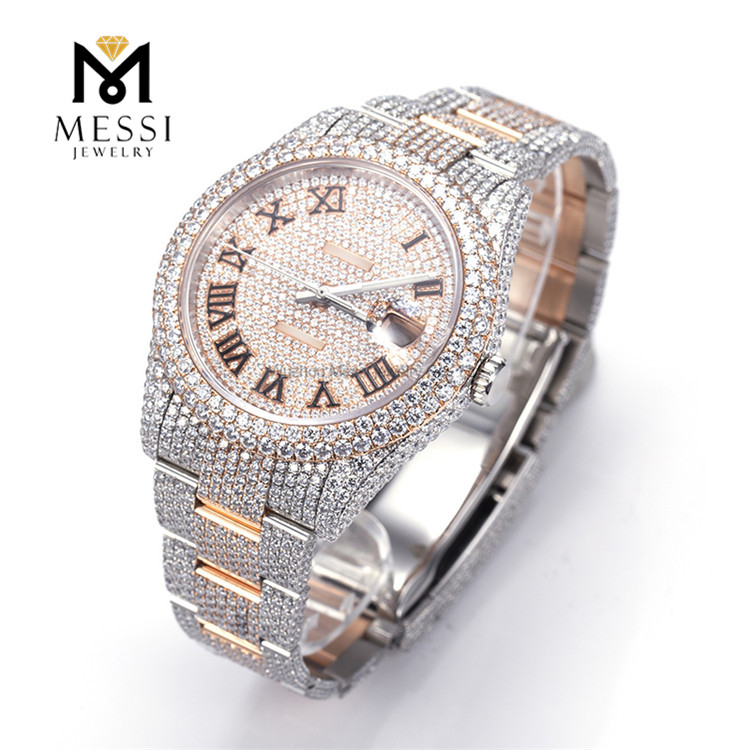 Relógio VVS Moissanite Diamond Luxury Moissanite Iced Out