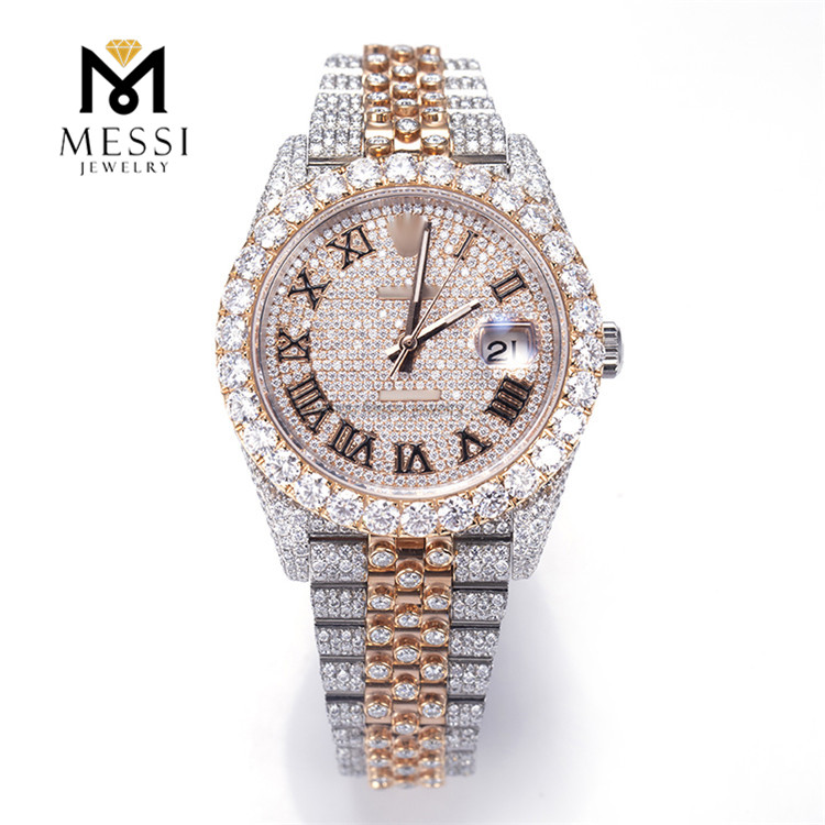 Relógio personalizado Iced Out VVS Moissanite certificado Moissanite Diamond Hip Hop Watch Pass Tester