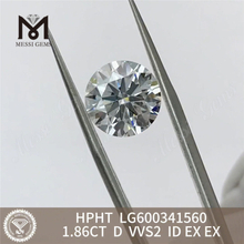 Diamantes tratados com Hpht 1.86CT D VVS2 ID LG600341560 Escolhas ecologicamente conscientes丨Messigems