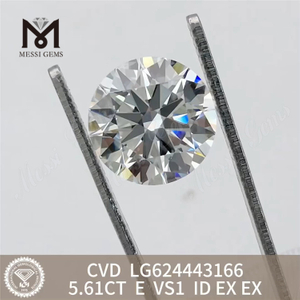 Diamantes cultivados em laboratório de identificação 5,61 ct E VS1 CVD LG624443166丨Messigems