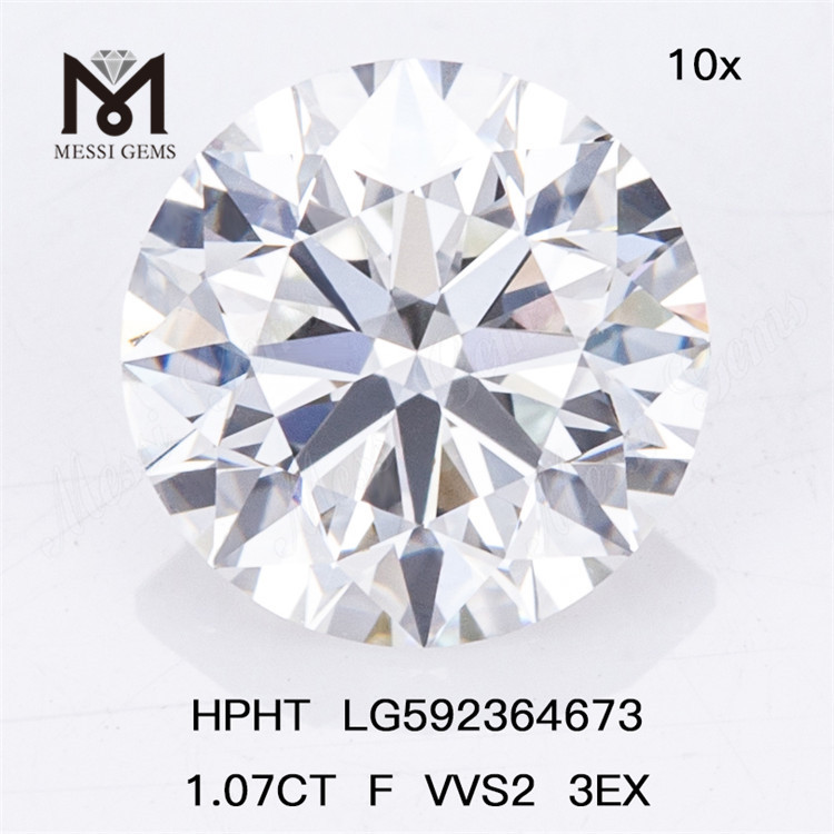 Diamantes HPHT cultivados em laboratório 1.07CT F VVS2 3EX LG592364673