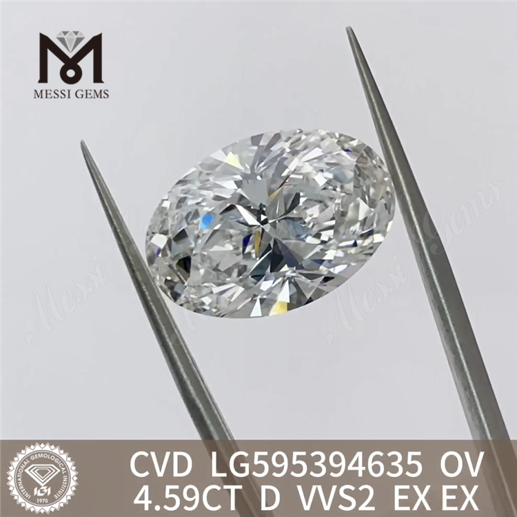4.59CT D VVS2 EX EX OV 4.5ct CVD diamante solto LG595394635